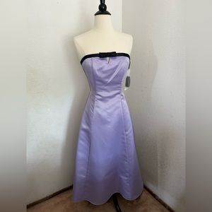 Purple Satin Strapless Dress XS